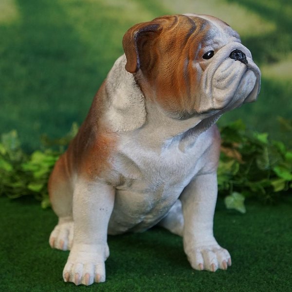 Tierfigur Hund englische Bulldogge handbemalt