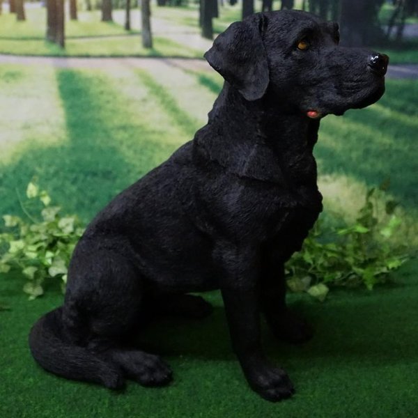 Tierfigur Hund Labrador  schwarz 52 cm lebensecht handbemalt