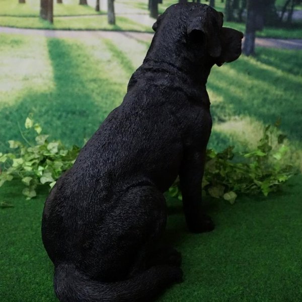 Tierfigur Hund Labrador  schwarz 52 cm lebensecht handbemalt