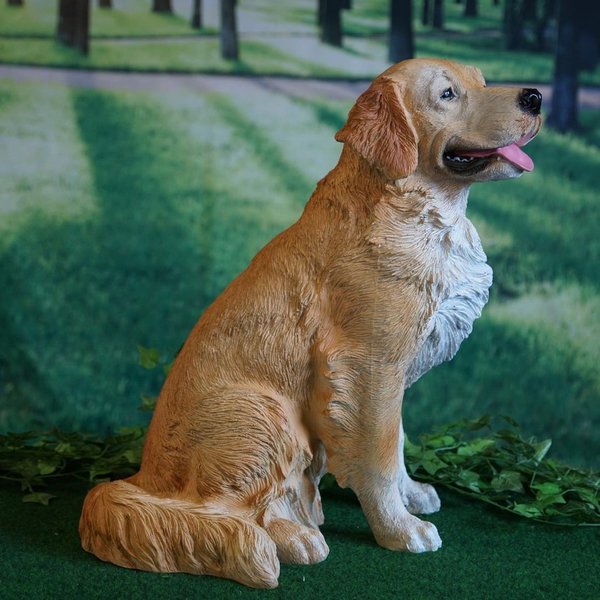 Tierfigur Hund Golden Retriever 52 cm hoch sitzend handbemalt