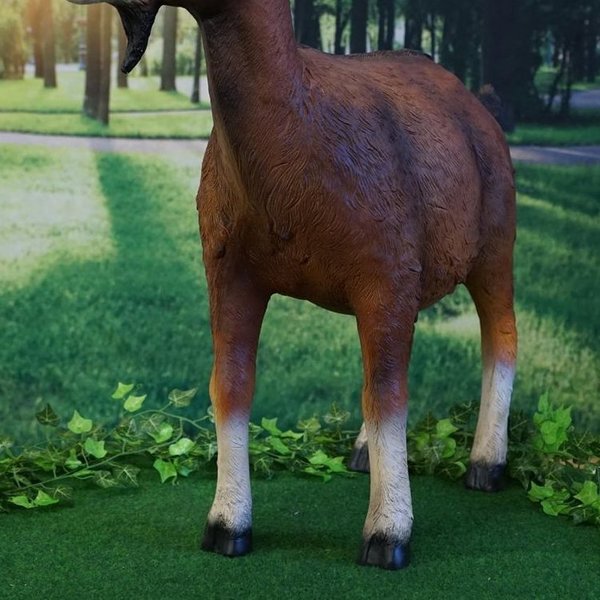 Tierfigur Ziege 78 cm hoch braun stehend handbemalt