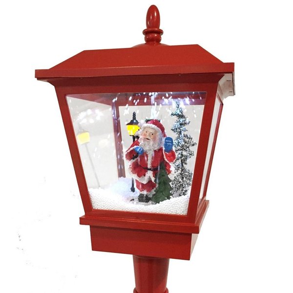 Stand-Laterne Weihnachten rot Schneegestöber LED 180cm