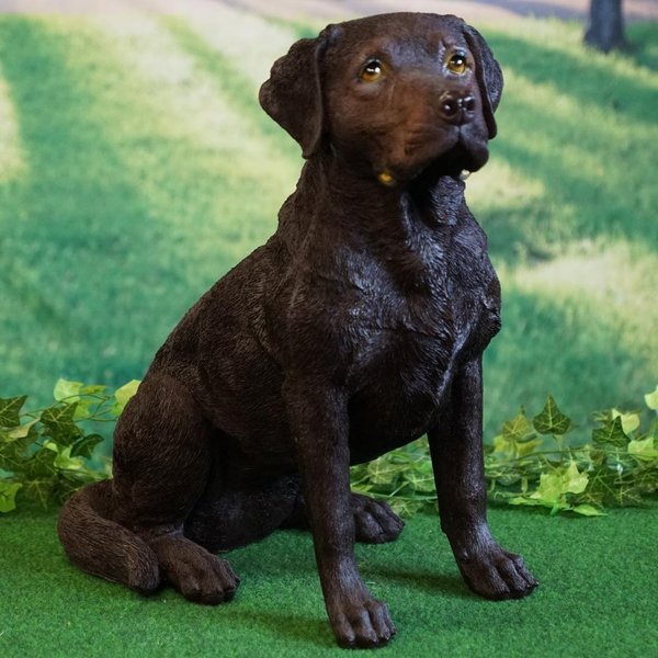 Tierfigur Hund Labrador braun 52cm lebensecht handbemalt