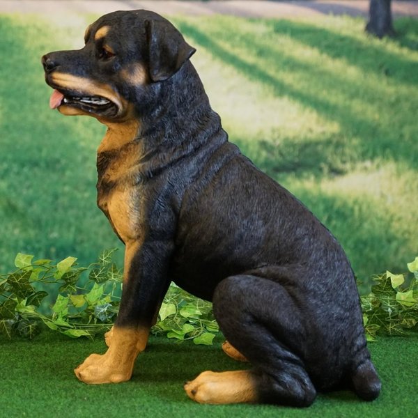 Tierfigur Hund Rottweiler 51 cm hoch lebensecht handbemalt