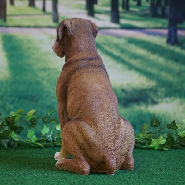 Tierfigur Hund Boxer 45 cm hoch braun /weiß handbemalt