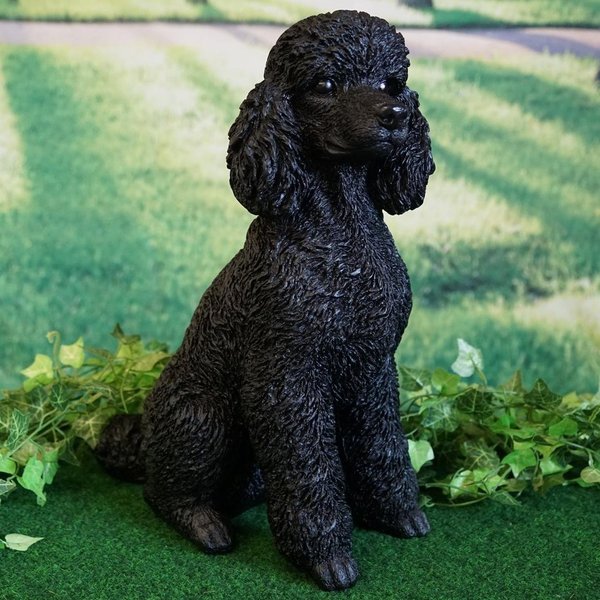 Tierfigur Hund Pudel schwarz