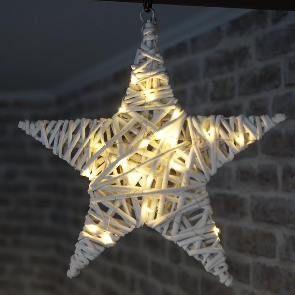 Dekorativer Stern groß in weiß mit LED Beleuchtung