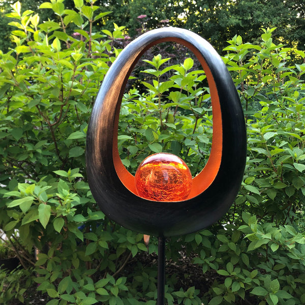 LED Solar Gartenstecker Fireball oval