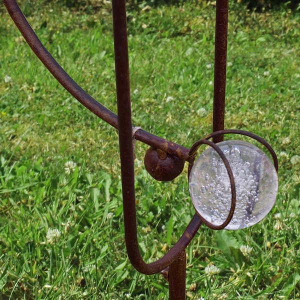 Gartenstecker Windspiel Wippe Rabe mit Zylinder Metall