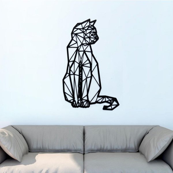 Wand Dekor Katze geometrischer Stil