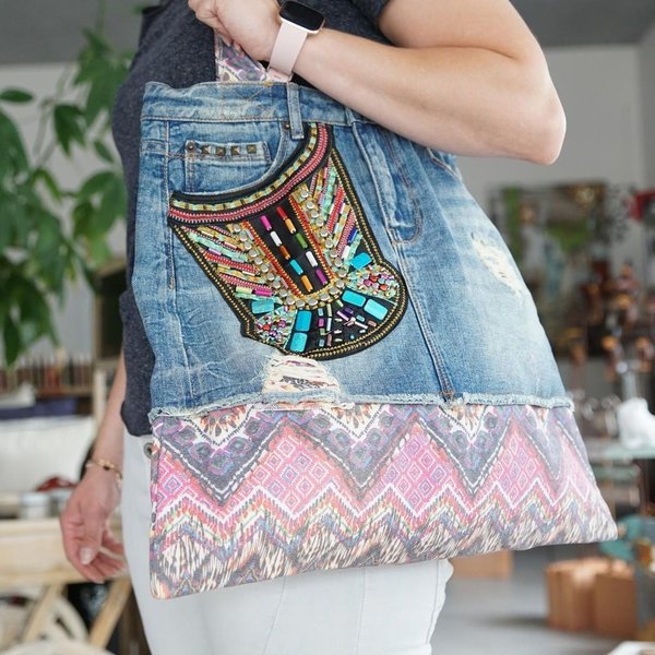 Tasche aus Jeans - Jeans Upcycling