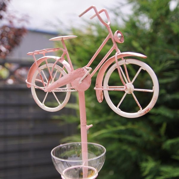 Havestik regnmåler cykel lyserød