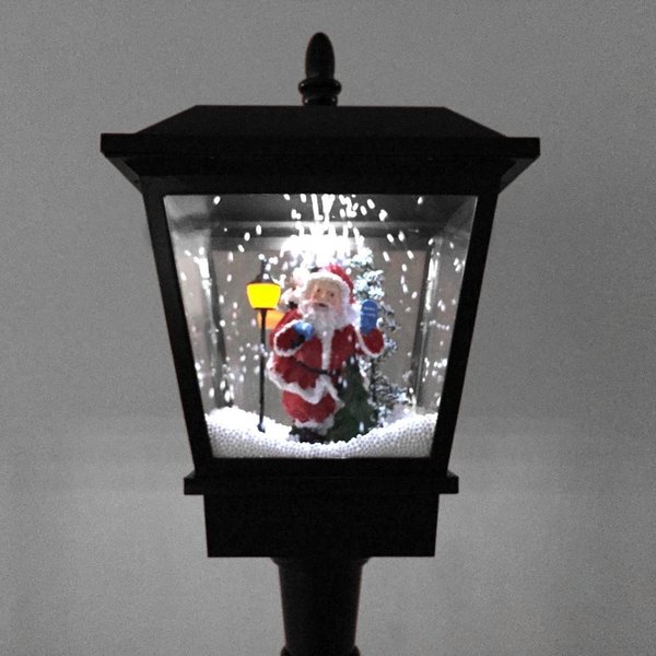 Stand-Laterne Weihnachten schwarz Schneegestöber LED 180cm