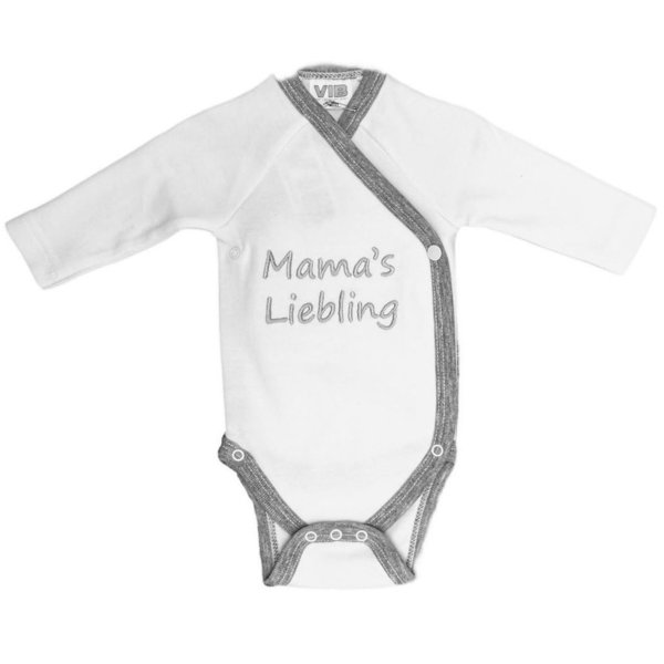 Baby Wickel-Body weiß/grau Mama's Liebling