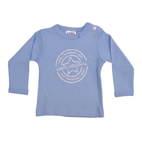 Baby Langarm-Shirt hellblau "100% Original" 3-6 Monate