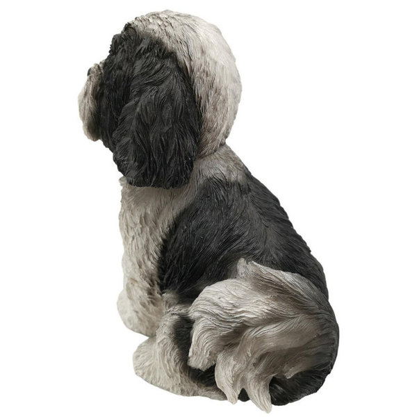 Tierfigur Hund Shih Tzu Welpe schwarz/weiß