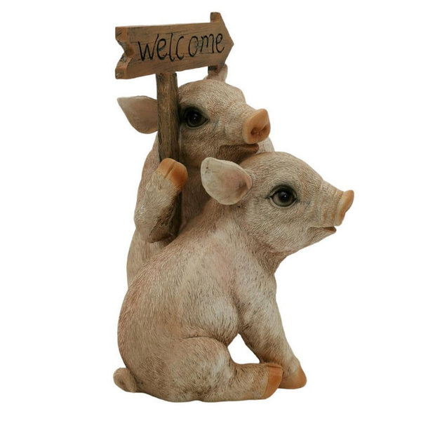 Schweine mit Welcome Schild