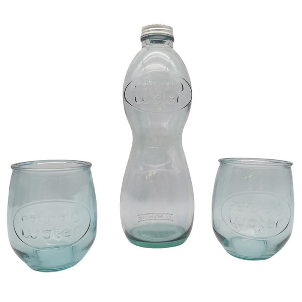 Set Flasche und 2 Gläser "natural Water"