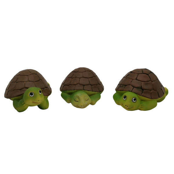 3-delt sæt dekofigurer skildpadder