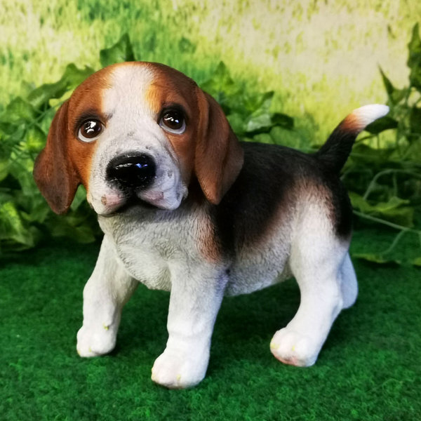 Tierfigur Hund Beagle Welpe stehend 18 cm